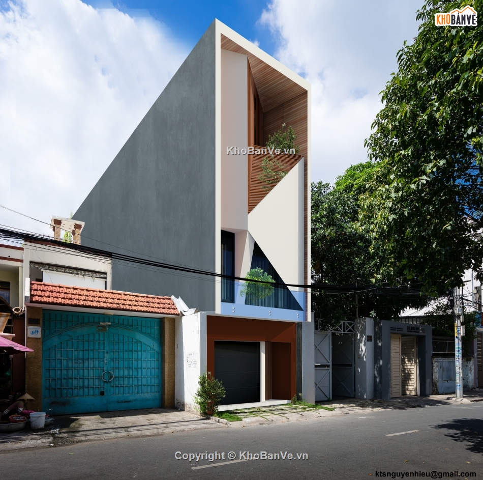 Bản vẽ nhà phố,sketchup phối cảnh,Bản vẽ